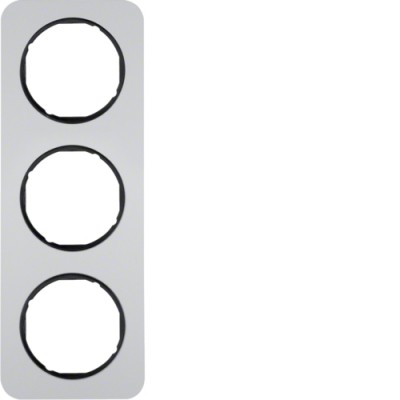 Рамка Berker 3Х алюминий/черный, R.1 (10132184)