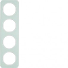 Рамка Berker 4Х стекло/пол.белизна, R.1 (10142109)