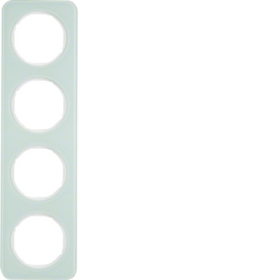 Рамка Berker 4Х стекло/пол.белизна, R.1 (10142109)