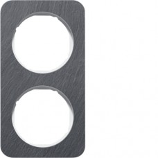 Рамка Berker 2х антрацит / підлога. білизна, сланець, R. 1 (10122389)