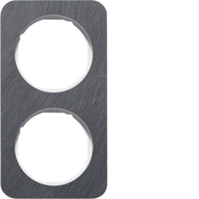 Рамка Berker 2х антрацит / підлога. білизна, сланець, R. 1 (10122389)