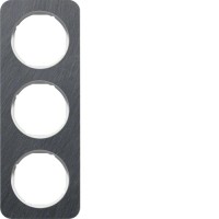 Рамка Berker 3х антрацит / пол. белизна, сланец, R.1 (10132389)