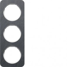 Рамка Berker 3х антрацит / пол. белизна, сланец, R.1 (10132389)