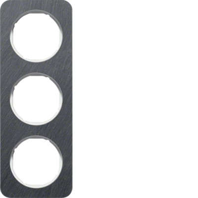 Рамка Berker 3х антрацит / пол. белизна, сланец, R.1 (10132389)