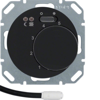 Термостат Berker для пола, с датчиком, 16А/250В, черный, R.x (20342045)