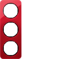 Рамка Berker 3Х червоний прозорий/чорний, акрил, R. 1 (10132344)