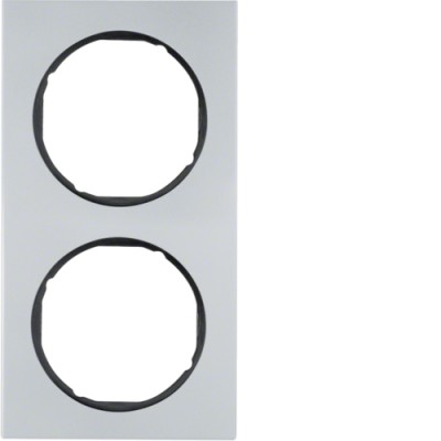 Рамка Berker 2Х алюміній/чорний, R. 3 (10122284)