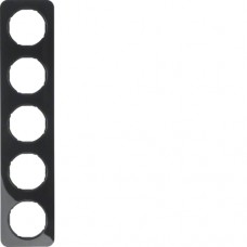 Рамка Berker 5Х пластик/чорний, R. 1 (10152145)