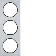 Рамка Berker 3Х алюминий/черный, R.3 (10132284)