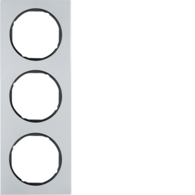 Рамка Berker 3Х алюминий/черный, R.3 (10132284)