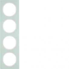 Рамка Berker 4Х стекло/пол.белизна, R.3 (10142209)