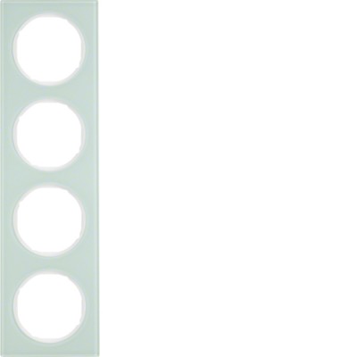 Рамка Berker 4Х стекло/пол.белизна, R.3 (10142209)