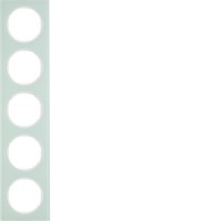 Рамка Berker 5Х скло/підлога.білизна, R. 3 (10152209)