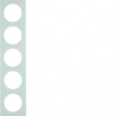 Рамка Berker 5Х скло/підлога.білизна, R. 3 (10152209)