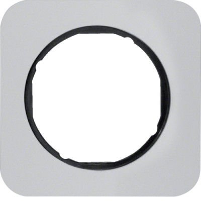 Рамка Berker 1Х алюміній/чорний, R. 1 (10112184)