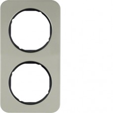 Рамка Berker 2Х нержавіюча сталь/чорний, R. 1 (10122104)