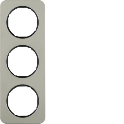 Рамка Berker 3Х нержавеющая сталь/черный, R.1 (10132104)