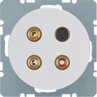 Мультимедийная розетка Berker: тюльпан/S-видео, пол.белизна, R.x (3315322089)