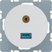 Розетка Berker USB/3.5 мм аудіо, підлогу.білизна, R. x (3315392089)