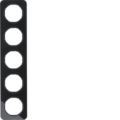 Рамка Berker 5Х скло/чорний, R. 1 (10152116)