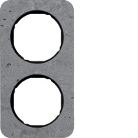 Рамка Berker 2Х серый/черный, бетон, R.1 (10122374)