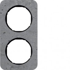 Рамка Berker 2Х сірий/чорний, бетон, R. 1 (10122374)