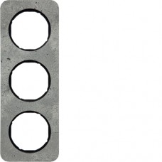 Рамка Berker 3Х серый/черный, бетон, R.1 (10132374)