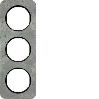 Рамка Berker 3Х серый/черный, бетон, R.1 (10132374)