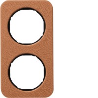 Рамка Berker 2Х коричневий/чорний, шкіра, R. 1 (10122364)