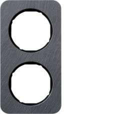 Рамка Berker 2х антрацит / чорний, сланець, R. 1 (10122384)