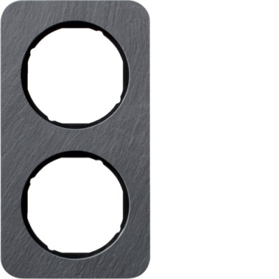 Рамка Berker 2х антрацит / чорний, сланець, R. 1 (10122384)