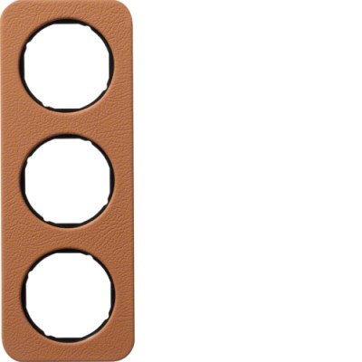 Рамка Berker 3Х коричневий/чорний, шкіра, R. 1 (10132364)