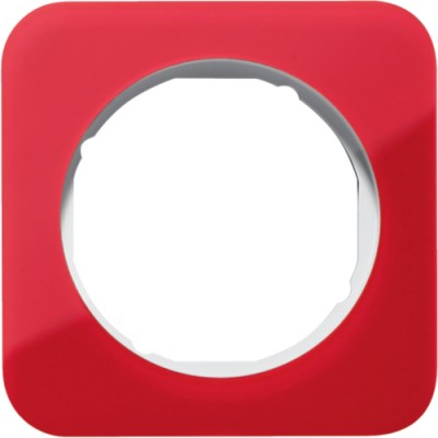 Рамка Berker 1Х красный прозрачный/пол.белизна, акрил, R.1 (10112349)