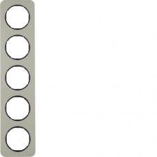 Рамка Berker 5Х нержавіюча сталь/чорний, R. 1 (10152104)