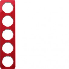 Рамка Berker 5Х червоний прозорий/підлога.білизна, акрил, R. 1 (10152349)