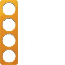 Рамка Berker 4Х оранжевый прозрачный/пол.белизна, акрил, R.1 (10142339)