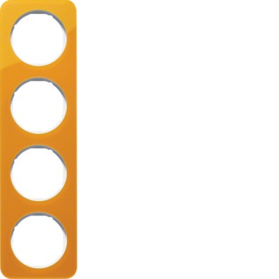 Рамка Berker 4Х оранжевый прозрачный/пол.белизна, акрил, R.1 (10142339)