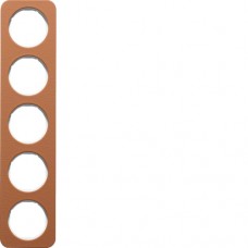 Рамка Berker 5Х коричневий/підлога.білизна, шкіра, R. 1 (10152369)