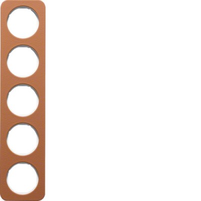 Рамка Berker 5Х коричневий/підлога.білизна, шкіра, R. 1 (10152369)