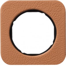 Рамка Berker 1Х коричневый/черный, кожа, R.1 (10112364)