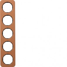 Рамка Berker 5Х коричневий/чорний, шкіра, R. 1 (10152364)