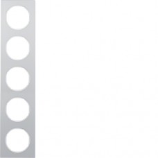 Рамка Berker 5Х алюминий/пол.белизна, R.3 (10152274)