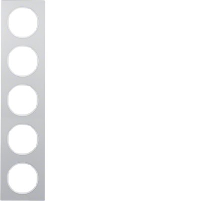 Рамка Berker 5Х алюминий/пол.белизна, R.3 (10152274)