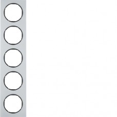 Рамка Berker 5Х алюминий/черный, R.3 (10152284)