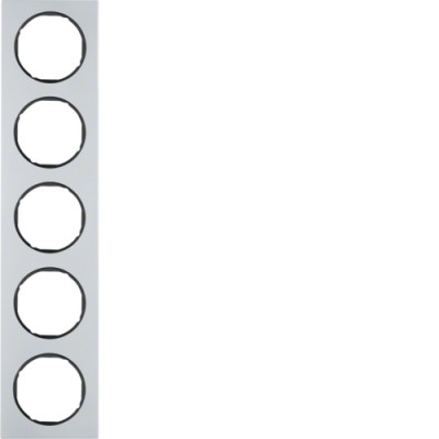 Рамка Berker 5Х алюминий/черный, R.3 (10152284)