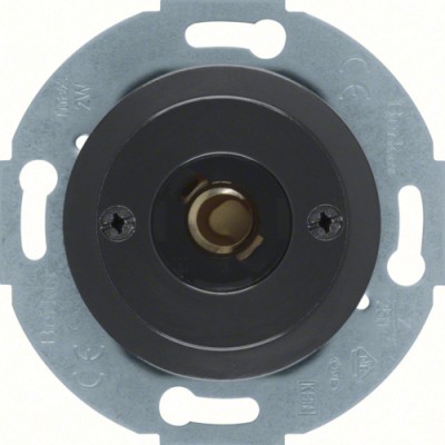 Нажимка кнопка Berker и свет.сигнал Е10 с накладкой, черная, 2А/250В 1930/GLASSERIE (510401)