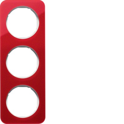 Рамка Berker 3Х красный прозрачный/пол.белизна, акрил, R.1 (10132349)
