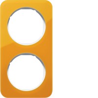 Рамка Berker 2Х оранжевый прозрачный/пол.белизна, акрил, R.1 (10122339)