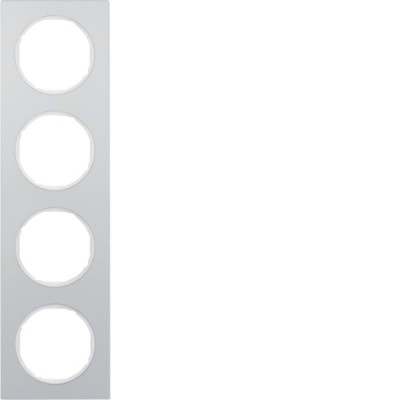 Рамка Berker 4Х алюминий/пол.белизна, R.3 (10142274)