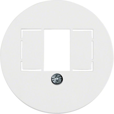 Накладка Berker для розеток для громкоговорителей, USB-розеток, пол.белизна, 1930/GLASSERIE (1040)